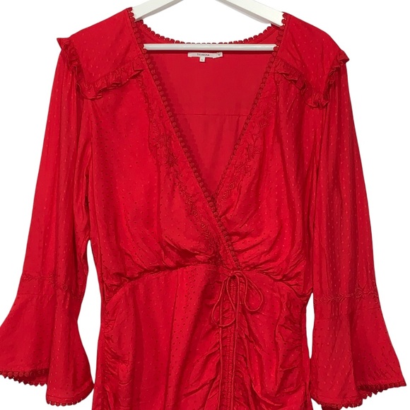 NEW Tularosa Joannie Wrap Dress Bright Red Sz L - Picture 4 of 13